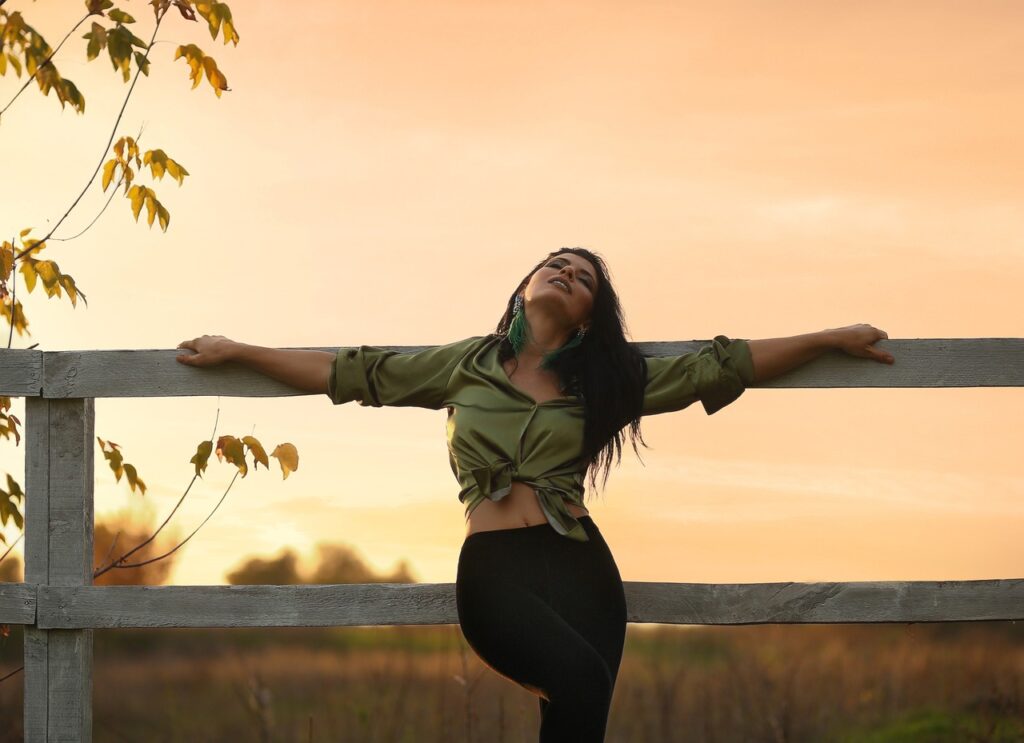 woman fence